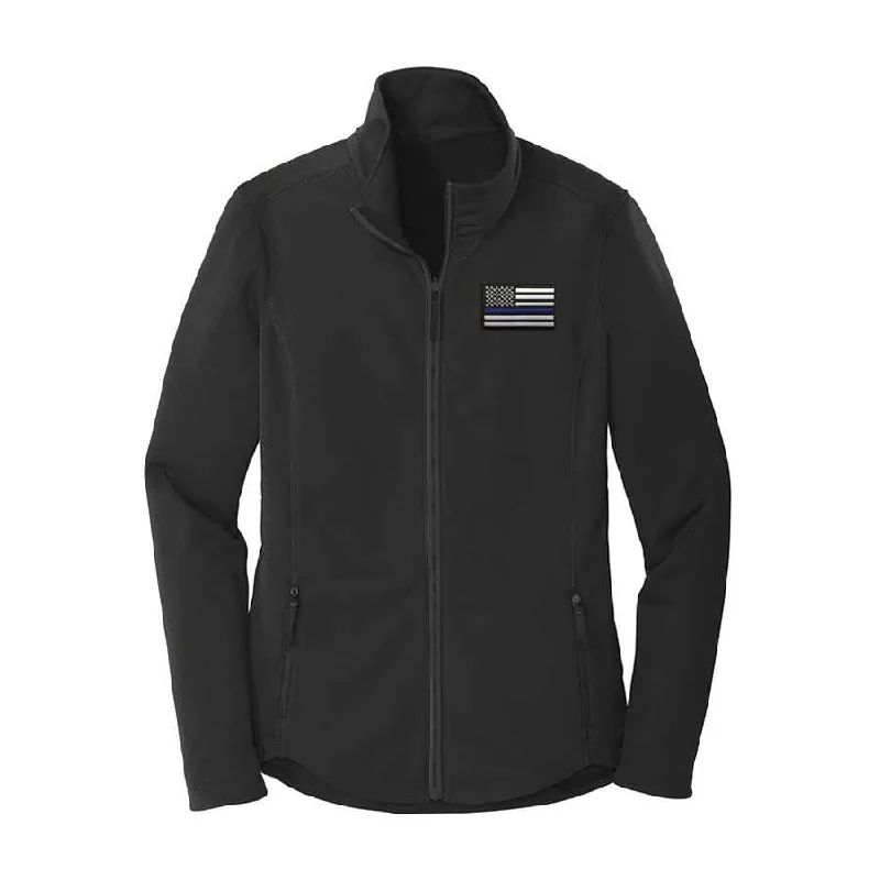 Women's Smooth Fleece Embroidered Jacket, Thin Blue Line USA